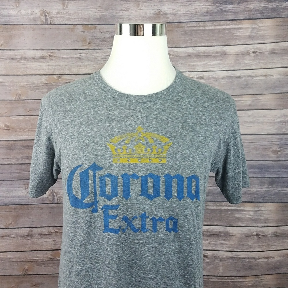Corona  mens t shirt size M beer gray crew neck